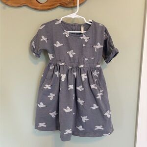 Rylee + Cru Gray Dress with Bird Design